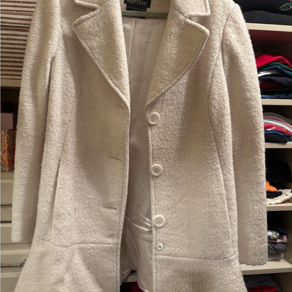 Kensie Cream Teddy Jacket Plush Cozy Design